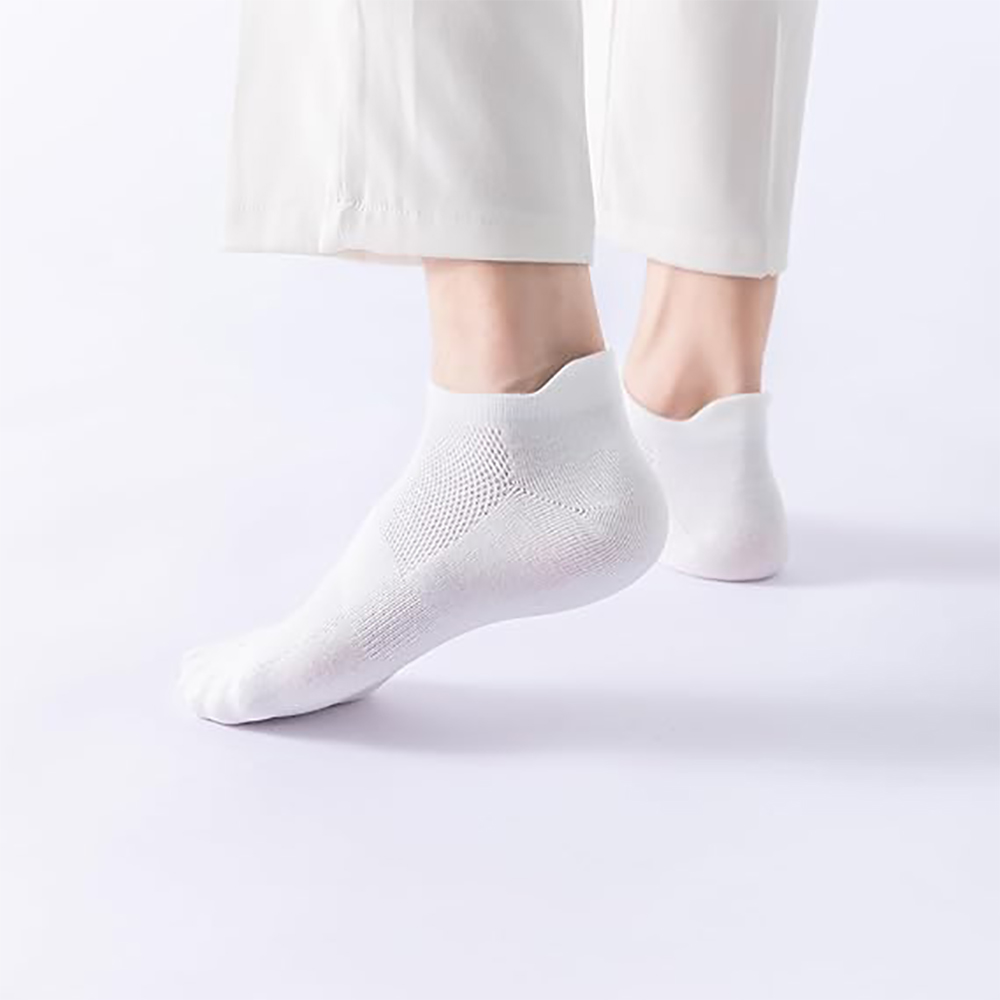 TUTUESTHER 2 Pairs Pure Cotton Socks,White, Summer Thin, Comfortable Breathable,Short Socks