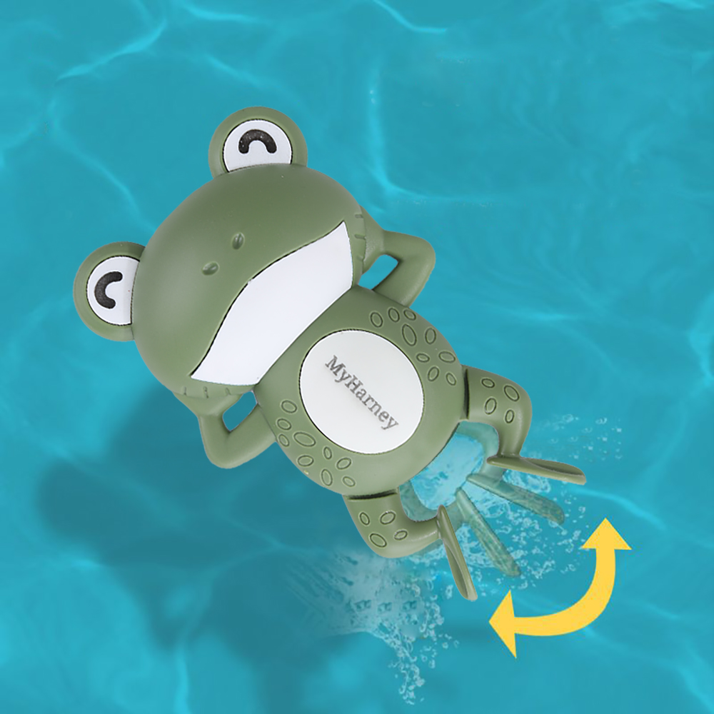MYHARNEY swimming little frog baby wind-up toys floating frog bath funny water chain clockwork toy(2PCS)