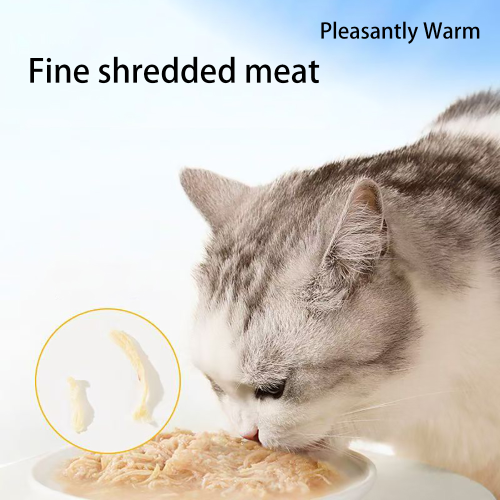 Pleasantly Warm Pet snacks, Wet Cat Food, Ingredient Canned Food for Cat, Chicken Breast in Broth(Pack of 3)