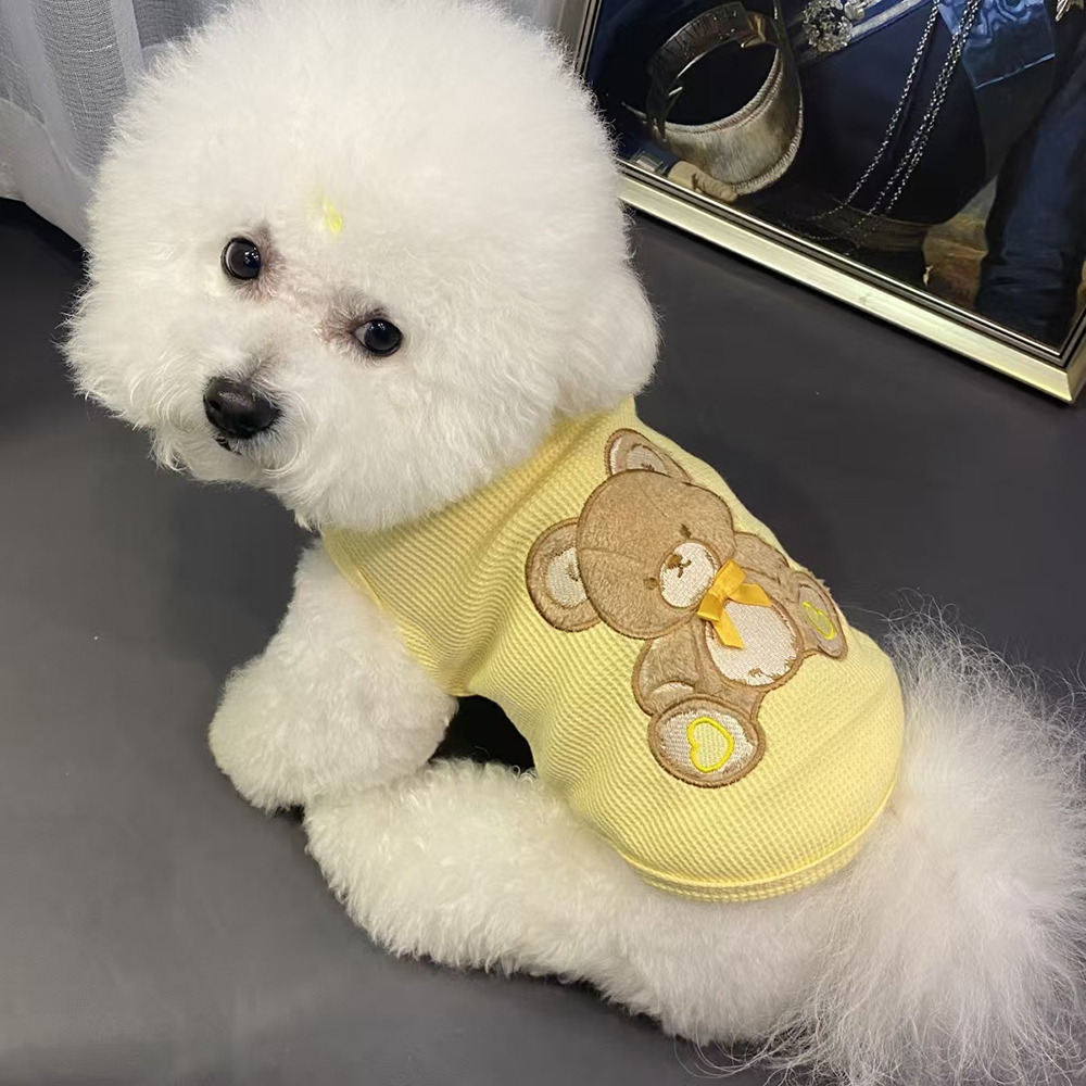 Dewomer Pet Clothing, Cat and Dog Clothing, Vest, Breathable,Yellow, Cute Style