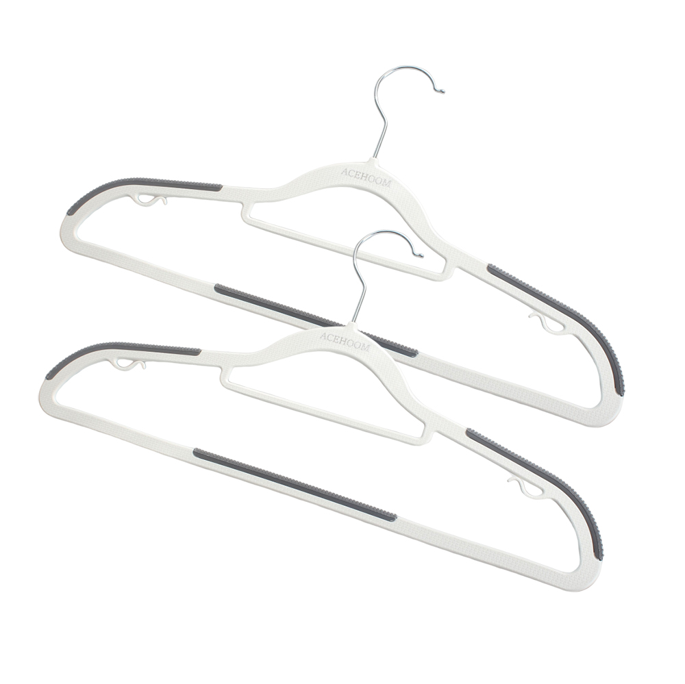 ACEHOOM Clothes Drying Hangers,Non Slip Clothes Hangers,Dry and Wet Clothes Hanging Clothes Brace,Gray 4 Pack