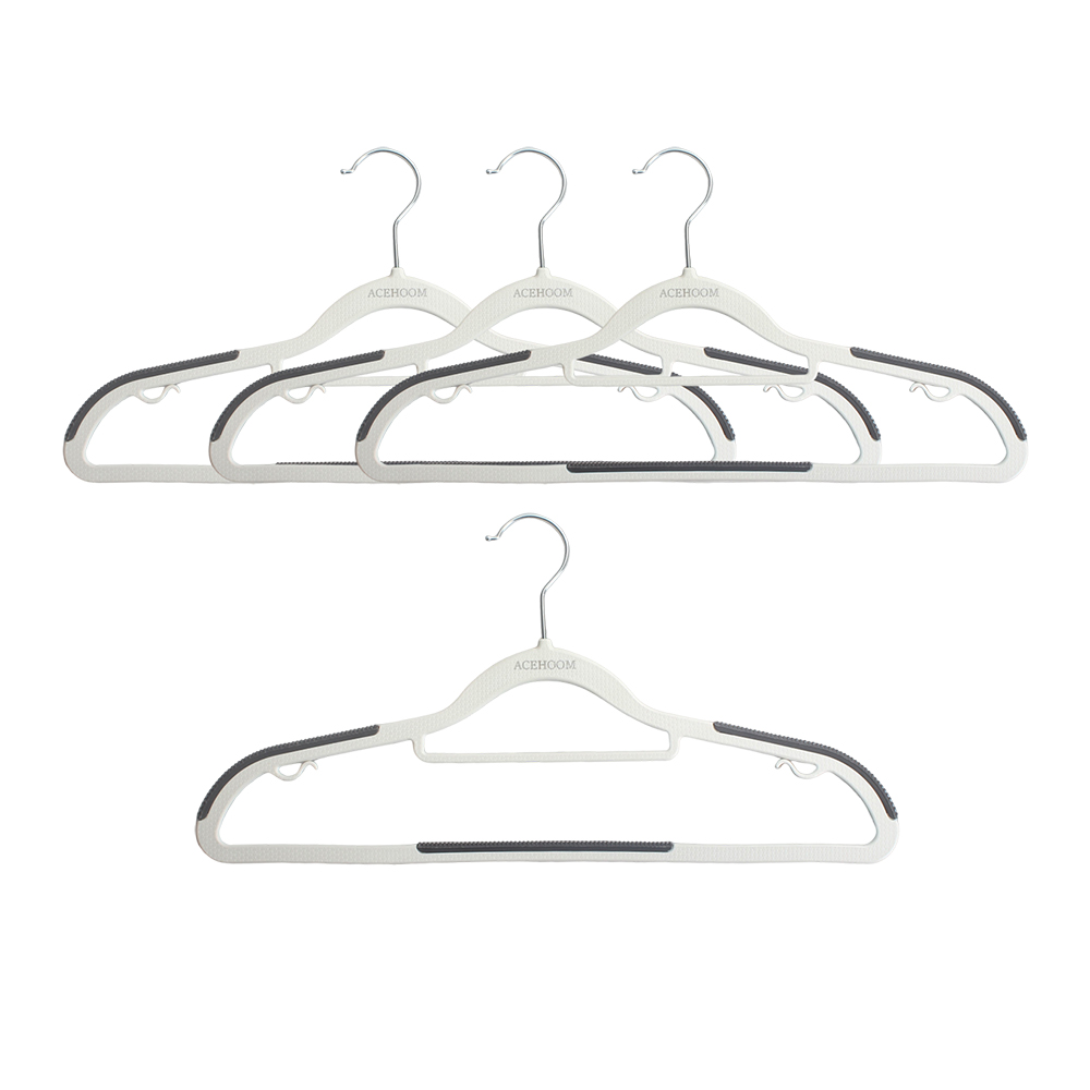 ACEHOOM Clothes Drying Hangers,Non Slip Clothes Hangers,Dry and Wet Clothes Hanging Clothes Brace,Gray 4 Pack