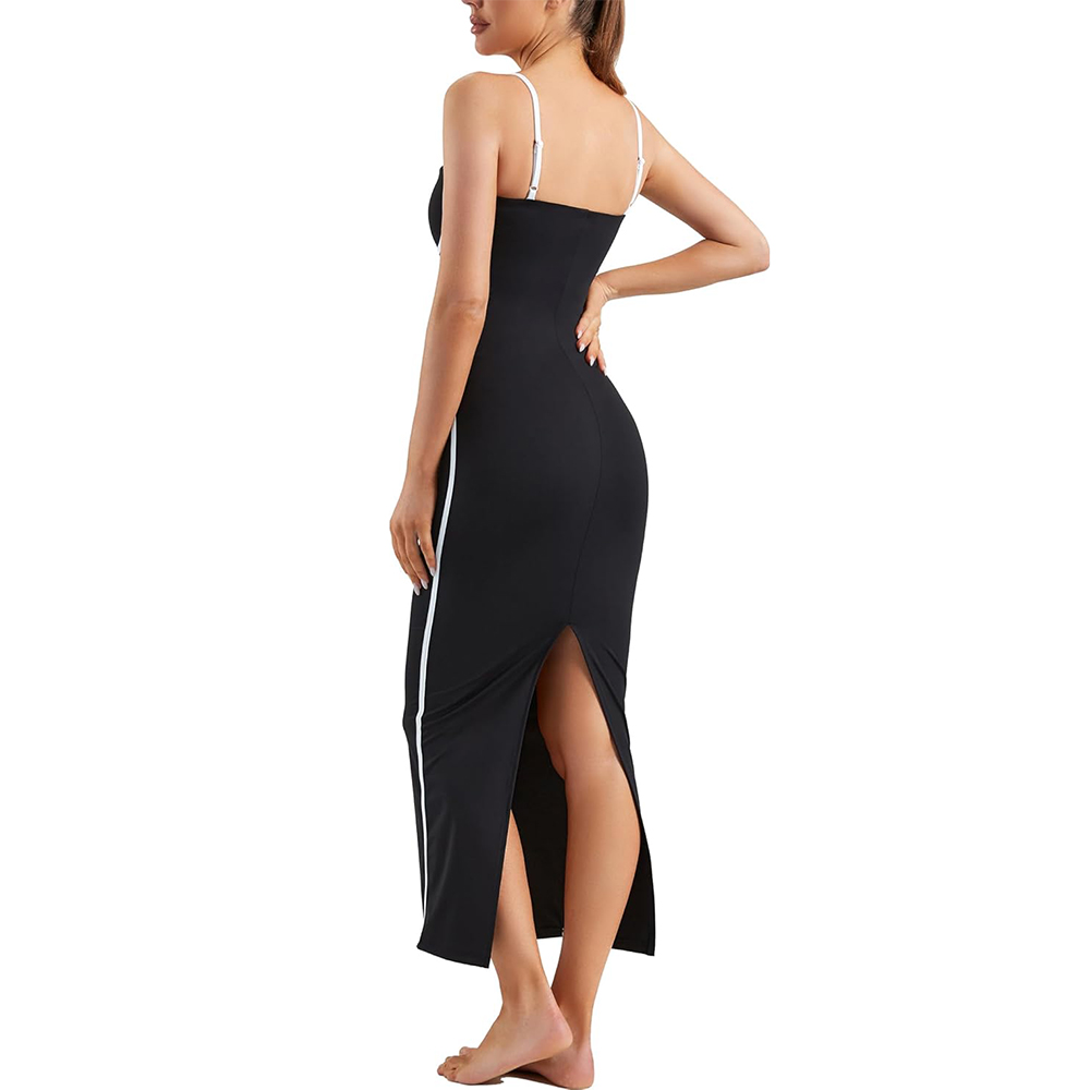 SHEVIGOR Dresses,Women's Spaghetti Strap Trendy Dress Backswing Slit Cocktail Party Dresses