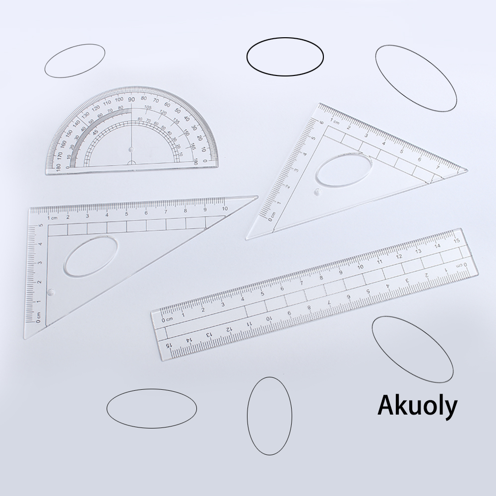 Akuoly Drawing Rulers Set,2 Drafting Compasses with Maths Protractor Set Squares Ruler and More for Students Starters Homework etc.