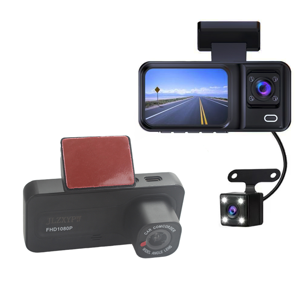 JLZXYPW Car Video Recorder,Infrared Night Vision Driving Recorder,High-Definition 1080P Three Lens Reversing Visual Car Recorder