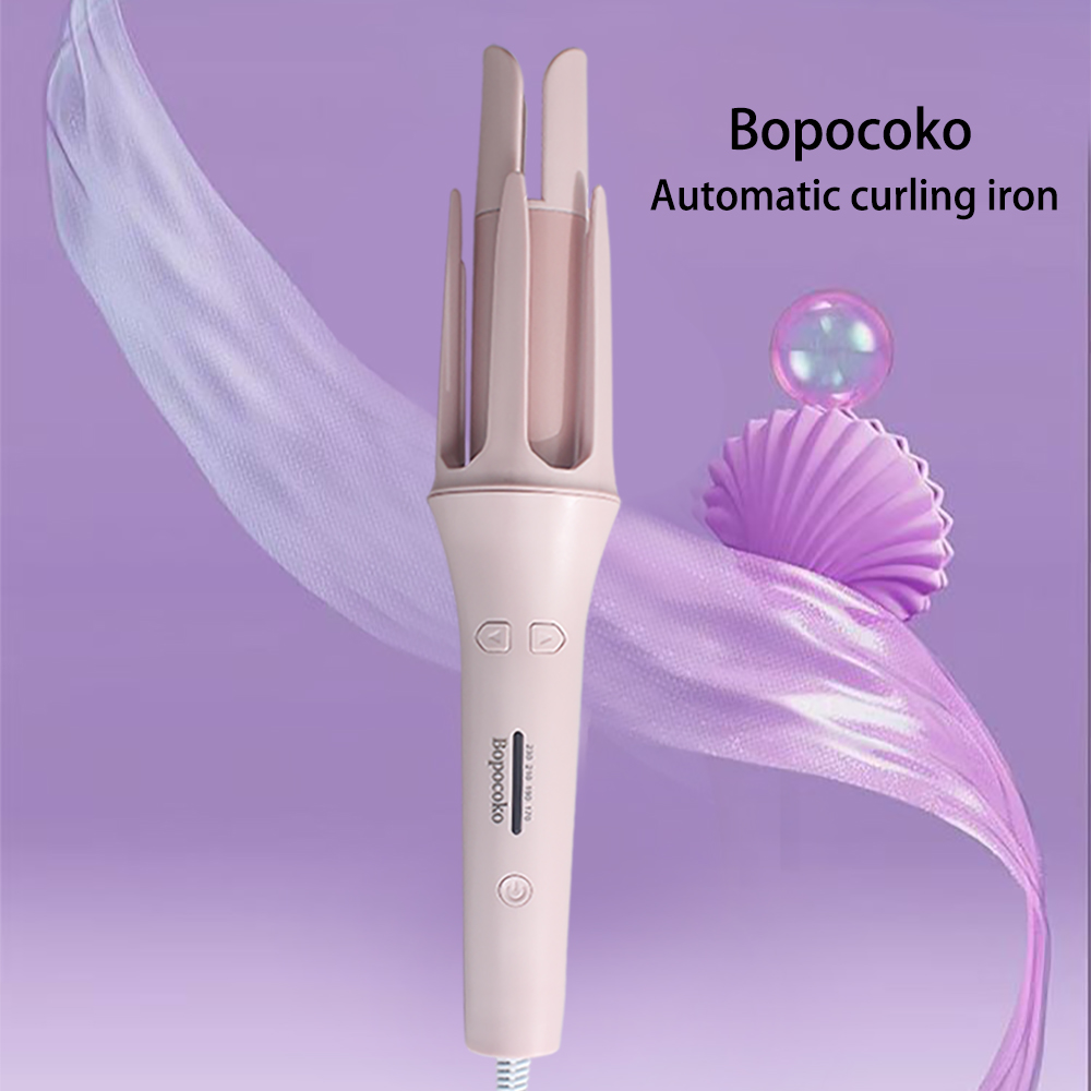 Bopocoko Auto Hair Curler,Hair Curler with 4 Temperatures Adjustable and 32mm Rotating Barrel,Quick Heating Ceramic Curling Wands for Medium Long Hair