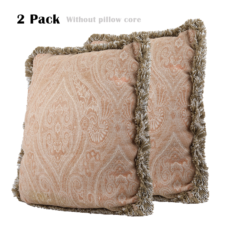 Wrmtud pillow shams pillowcases Plain Linen Cotton Tassel Pillowcase 2pack*45x45cm