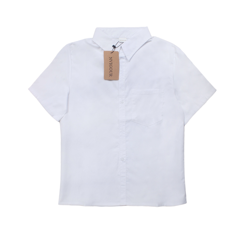 NVIGOUR White Short Sleeved Women's Shirt Thin Professional Workwear Shirt