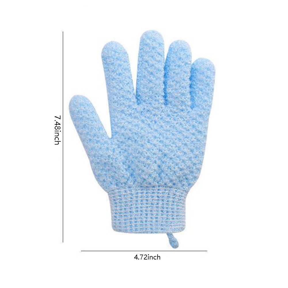 Tyttus 2PC Five Fingers Bath Gloves Bath Shower Sauna Scrubber Mitt for Men Women ( Blue).