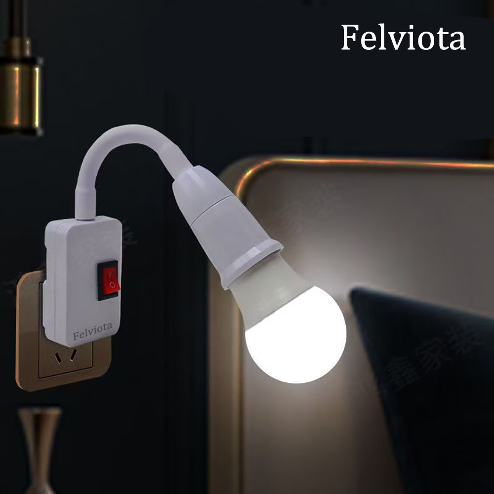 Felviota Ultra bright LED with switch universal socket wall lamp, household lighting bulb, energy-saving screw socket, bedroom socket, small night light