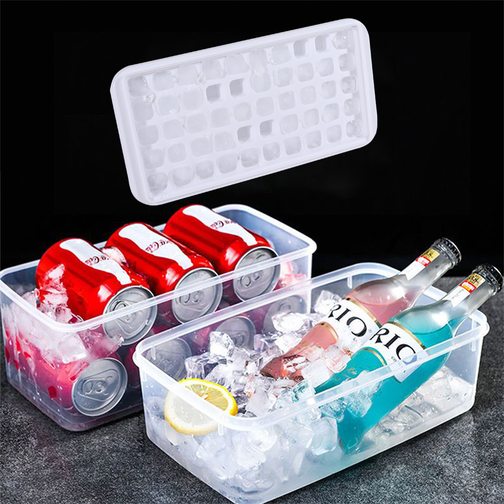 lvatr 50 Grid Ice cube mould With Lid, Kitchen Square Shape Ice Cube Food Tray.