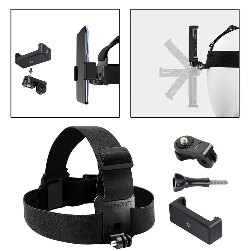 GREATYYT Head-Clip Cell Phone Holders Fixed Shooting Bracket Multifunctional for Camera Mobile Phone Head Mounted Bracket