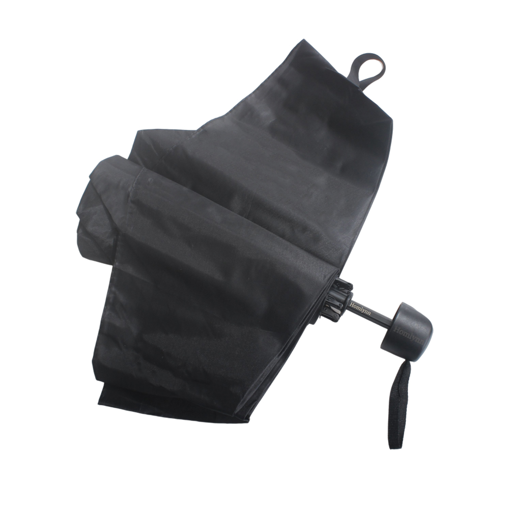 HOMLYNN Simple, lightweight, foldable, and sturdy, suitable for both sunny and rainy days. Black rubber sunshade umbrella