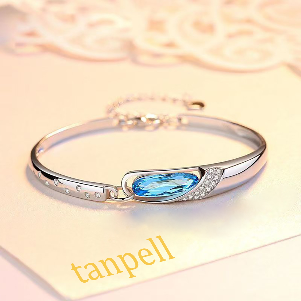 tanpell tanpell Bracelets,925 Sterling Silver Crystal-inlaid Bracelet,Fine Jewelry Gifts for Women