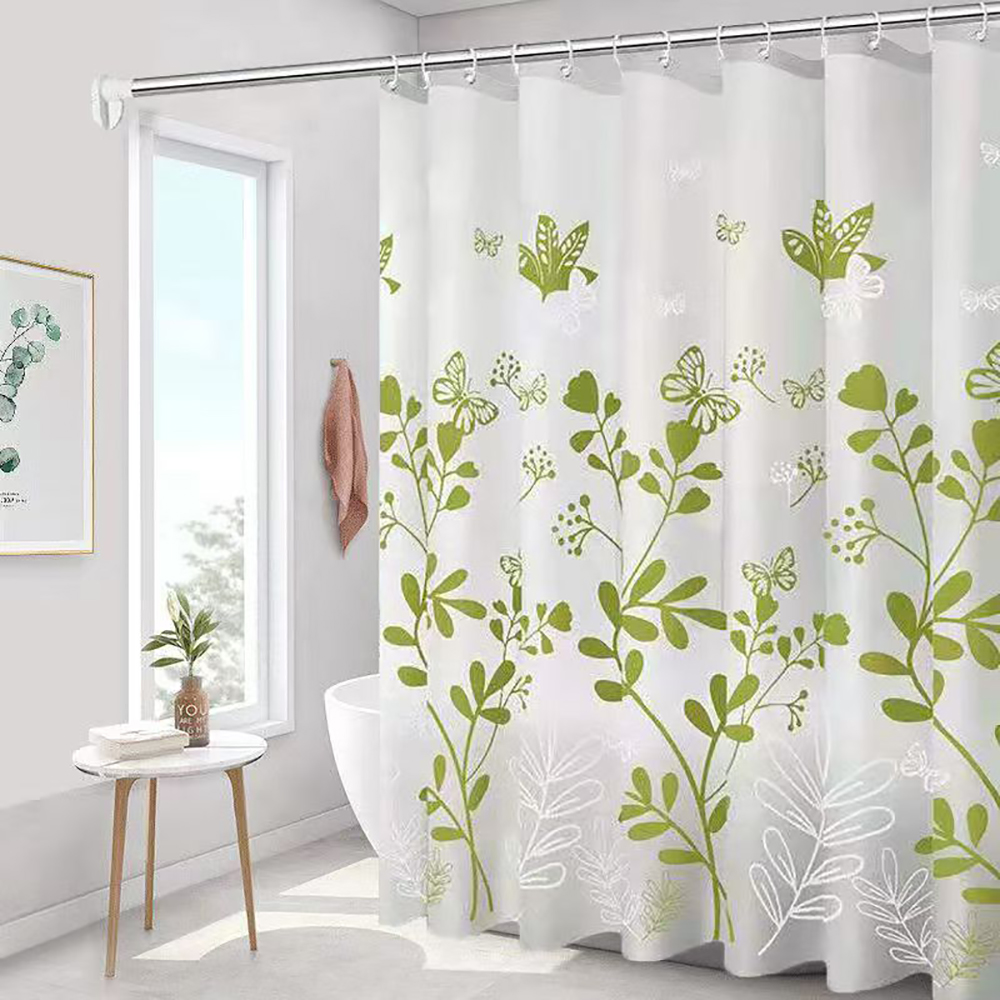 ESON HOME Shower curtains of plastic, PEVA Frosted Waterproof Bathroom Curtain Liners with Metal Grommets and 10 Plastic Hooks