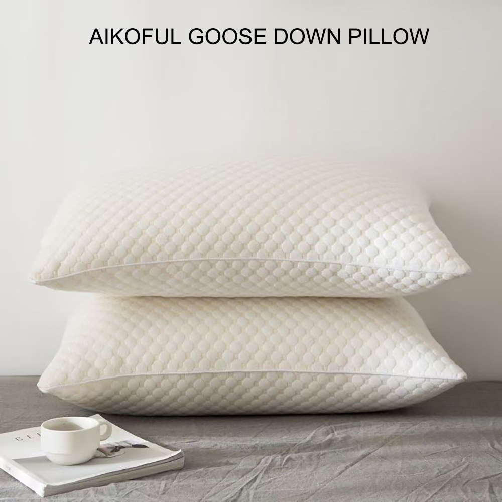 AIKOFUL GOOSE DOWN PILLOW Pillows,20x30 inch Queen Pillows 2 Pack Hotel Quality Bed Pillows for Sleeping Soft and Supportive Pillows for Side, Back Sleepers