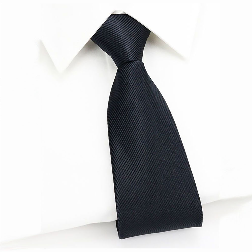 manvelous Men Solid Black Polyester Zip Up Neckties.