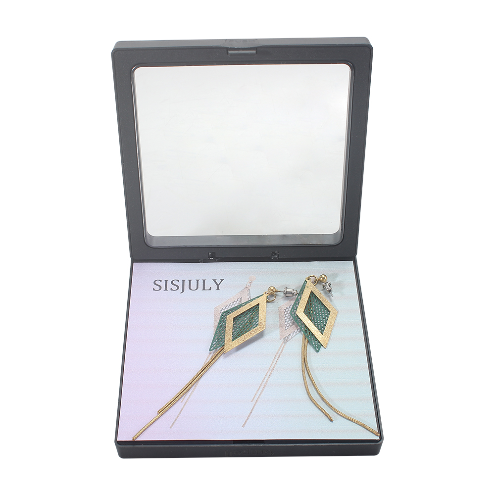 SISJULY Earrings with diamond shaped tassels and elegant ear lines, lightweight earrings