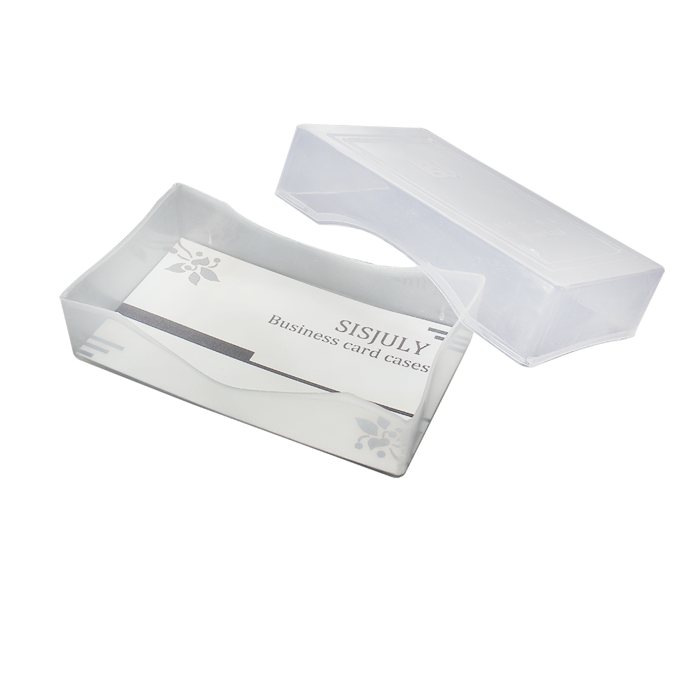 SISJULY Business card cases, transparent plastic box, rectangular card box (holding 60 sheets)