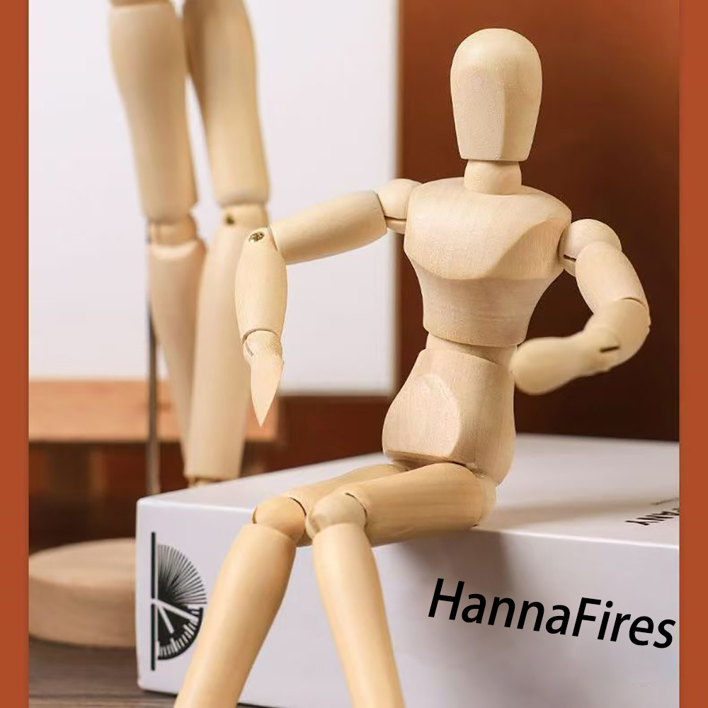 HannaFires Statuettes of Wood,Puppet Models,Creative Joint Dolls,Desktop Ornaments,Wooden Handicrafts