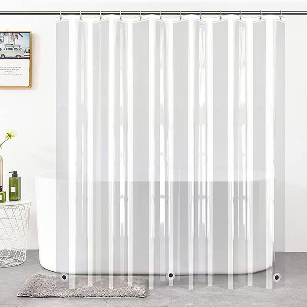 ENCOFT Shower Curtains of Plastic,PEVA Clear Shower Curtain, No Chemical Smell with 10 Rust Proof Metal Grommets for Bathroom Shower Curtain