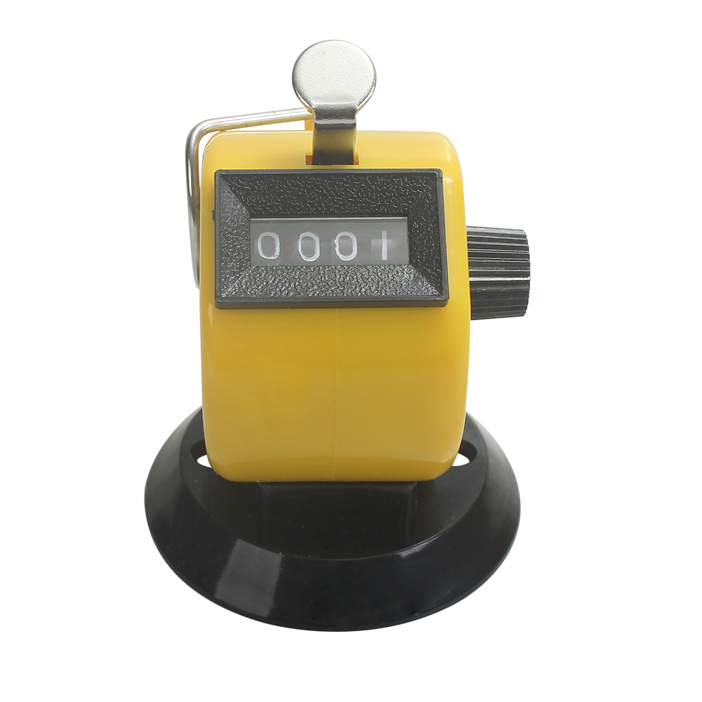 TOCCOOL Circle counting device, which is a manually pressed mechanical counter with a yellow base used during sports activities