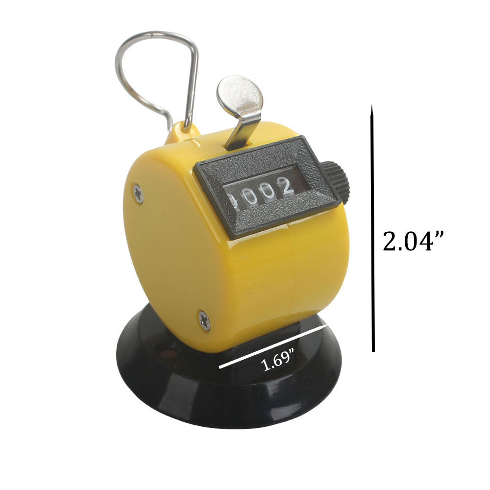 TOCCOOL Circle counting device, which is a manually pressed mechanical counter with a yellow base used during sports activities