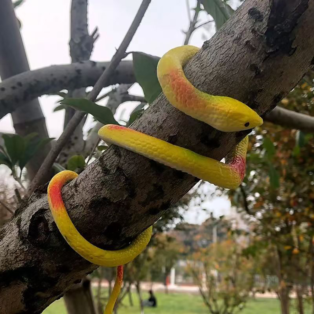 EDUCATION THROUGH PLAY Novelty Toy for Playing Jokes-Realistic Fake Snake Toys for Garden Props to Keep Birds Away, Scare Squirrels, Mice, Pranks