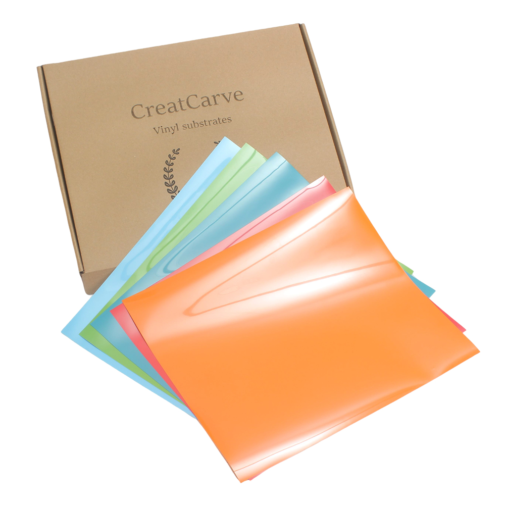 GreatCarve Vinyl Substrates for Use In Making Billboards,Vinyl Sheets 10" x 12" 10 Sheets/Pack Assorted Colors for Craft Cutters