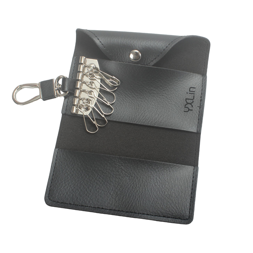 YXLIN Leather Key Cases,Waist Hanging Key Protector, Key Organizer, With 6 Key Fob Hooks, Suitable for Men and Women