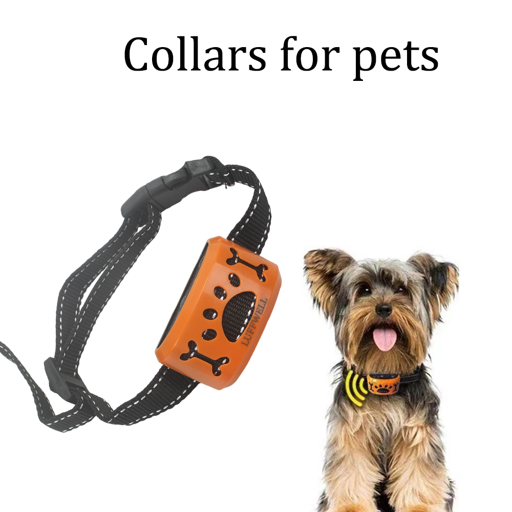 LUFFWELL Collars for pets electronic collar, automatic vibration control fork collar, with buzzing sound, vibration, waterproof and rechargeable functions.