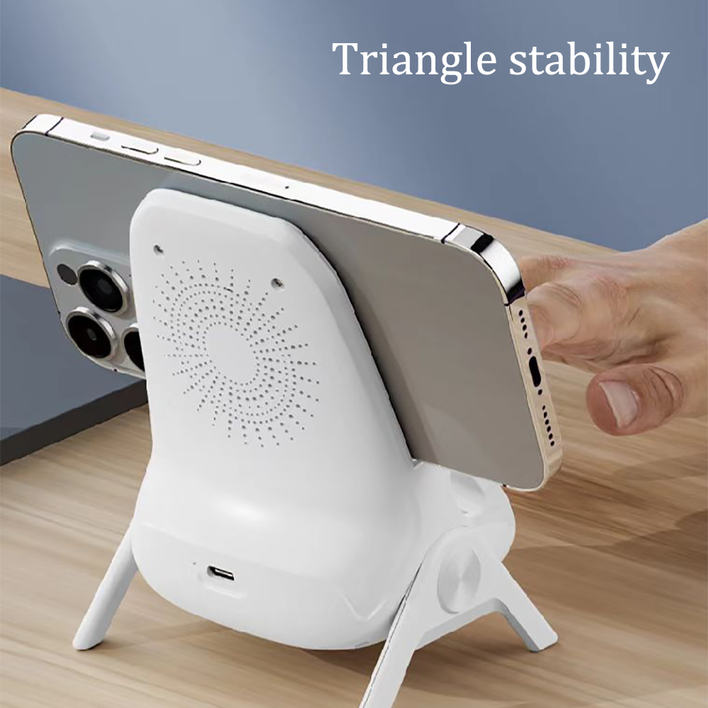 Yodzgaco Chargers for Smartphones,Portable Lazy Mini Chair Wireless Charger,15W Fast Charger,Supply for All Phones (White)