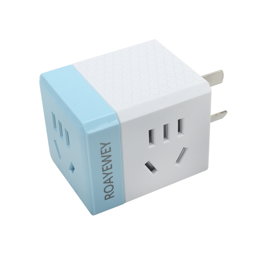 ROAYEWEY Plug Adapter,Rubik's Cube Three-Dimensional Square Row Multi-functional Household Travel Convenient Charger Converter