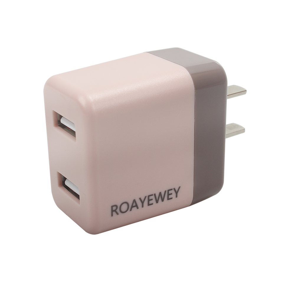 ROAYEWEY Electrical Adapters,USB Wall Charger, Dual Port 2.1Amp Fast Brick Base Adapter for iPad, iPhone, iPod, Samsung Galaxy, Huawei, HTC, LG, Nokia ect