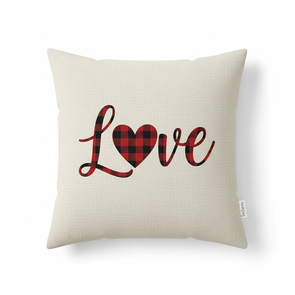 Seliem 2 Pack Valentine's Day Love Plaid Pillow Covers 18x18 Inch - Decorative Throw Pillow Case for Bedroom, Living Room Sofa & Farmhouse Home Decor Seliem 2 Pack Valentine's Day Love Plaid Pillow Covers 18x18 Inch - Decorative Throw Pillow Case for Bedroom, Living Room Sofa & Farmhouse Home Decor