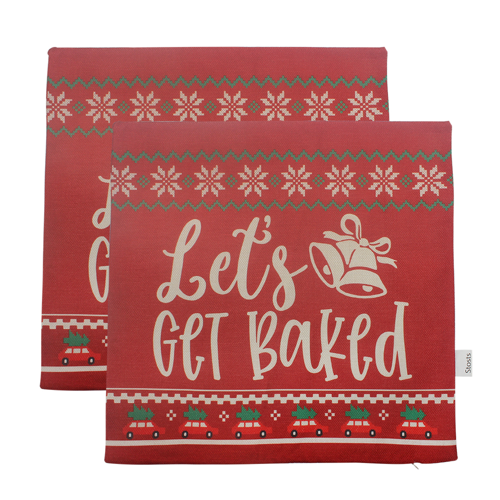 Stosts Pillow cases,2 PCS Christmas Red Decorative Throw Pillow Covers for Office Bedroom Home Decorativer,18 x 18 Inches Stosts Pillow cases,2 PCS Christmas Red Decorative Throw Pillow Covers for Office Bedroom Home Decorativer,18 x 18 Inches