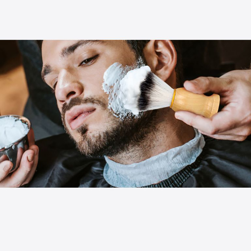 Swity Home Mens Shaving Brush Natural Hair Barber Wooden Handle Soap.
