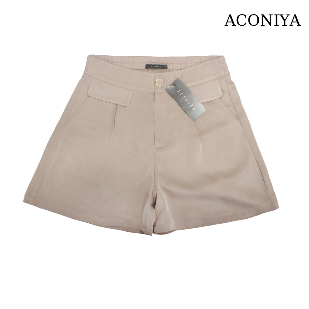 ACONIYA Shorts,Women's Commute Casual Shorts - Summer Elastic Back Waist Pleated Wide Leg Shorts ACONIYA Shorts,Women's Commute Casual Shorts - Summer Elastic Back Waist Pleated Wide Leg Shorts