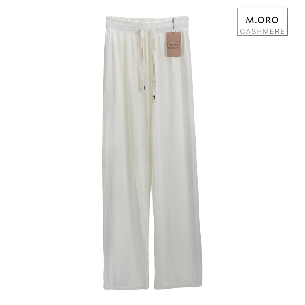M. ORO CASHMERE Women's Comfy Casual Lounge Pants - High Waisted Knit Palazzo Trousers with Drawstring for Home, Yoga & Everyday Wear M. ORO CASHMERE Women's Comfy Casual Lounge Pants - High Waisted Knit Palazzo Trousers with Drawstring for Home, Yoga & Everyday Wear