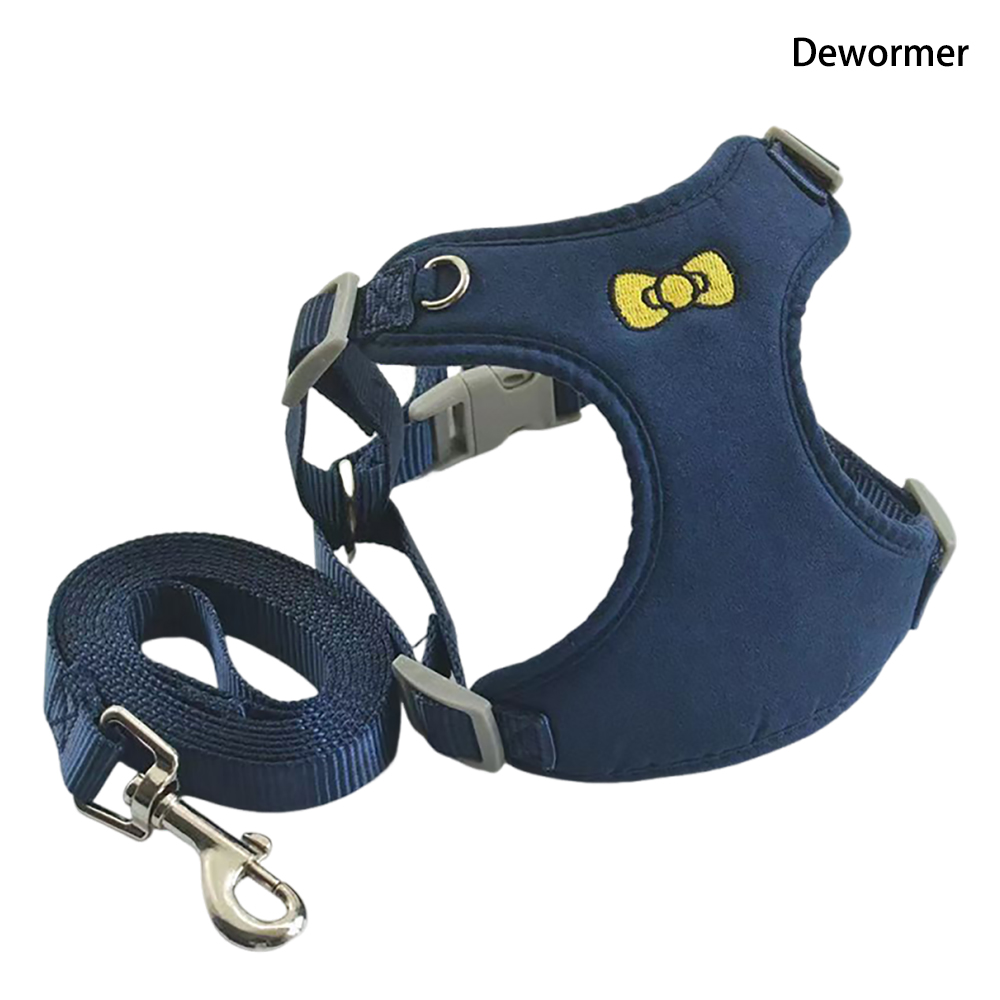 Dewormer Cute Bowtie Cat&Dog Harness and Leads Set, Adjustable Soft Padded Mesh Vest for Walking & Daily Use Dewormer Cute Bowtie Cat&Dog Harness and Leads Set, Adjustable Soft Padded Mesh Vest for Walking & Daily Use