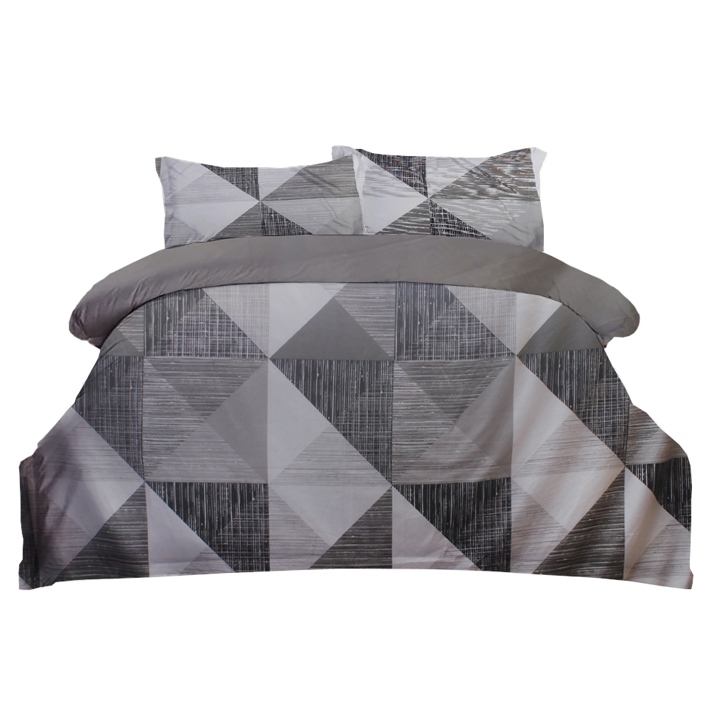 CotComf Modern Geometric 3 Piece Bedding Set, Soft Covers for quilts with Zipper Closure, Grey Triangle Pattern Duvet Cover with 2 Pillow Shams for Master or Guest Bedroom Decor CotComf Modern Geometric 3 Piece Bedding Set, Soft Covers for quilts with Zipper Closure, Grey Triangle Pattern Duvet Cover with 2 Pillow Shams for Master or Guest Bedroom Decor