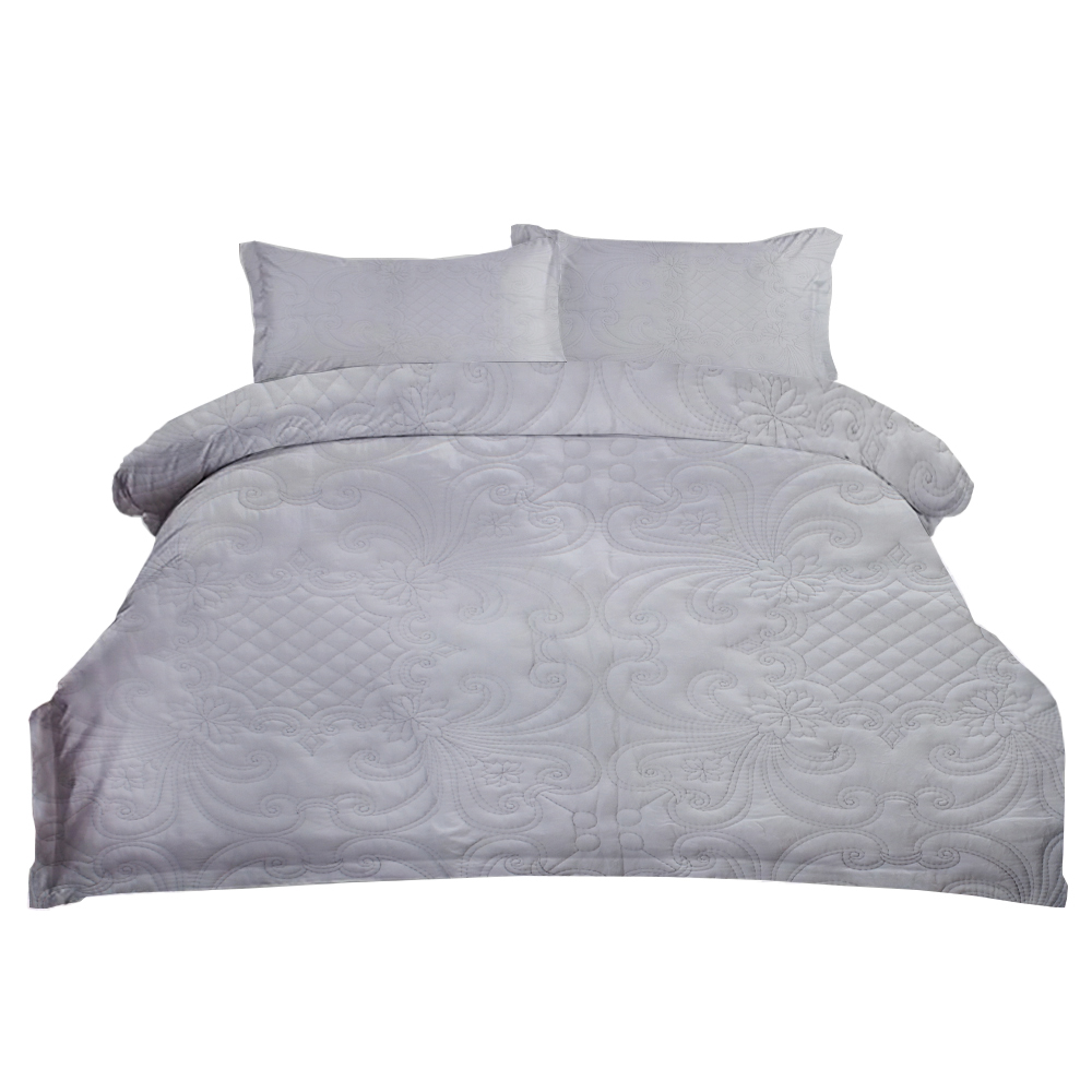 CotComf Elegant Embossed Floral Quilts Set (3 Piece),Lightweight Grey Quilts Coverlet with 2 Pillow Shams, All-Season Soft Bedding for Master or Guest Bedroom CotComf Elegant Embossed Floral Quilts Set (3 Piece),Lightweight Grey Quilts Coverlet with 2 Pillow Shams, All-Season Soft Bedding for Master or Guest Bedroom