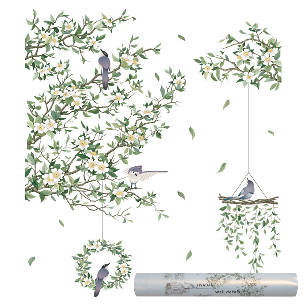 FIVADAN Wall Decals,Nature-Inspired Wall Stickers - Removable Floral & Bird Wall Decals for Nursery, Kids Room & Home Decoration FIVADAN Wall Decals,Nature-Inspired Wall Stickers - Removable Floral & Bird Wall Decals for Nursery, Kids Room & Home Decoration