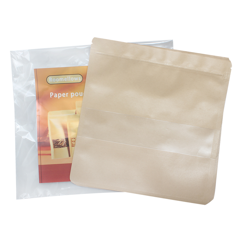 Roomellows High-Quality Paper Packaging Bags with Clear Display Window, Ideal for Product Showcase & Retail Packaging, Suitable for Small Items, Candies, and Spices Storage Roomellows High-Quality Paper Packaging Bags with Clear Display Window, Ideal for Product Showcase & Retail Packaging, Suitable for Small Items, Candies, and Spices Storage