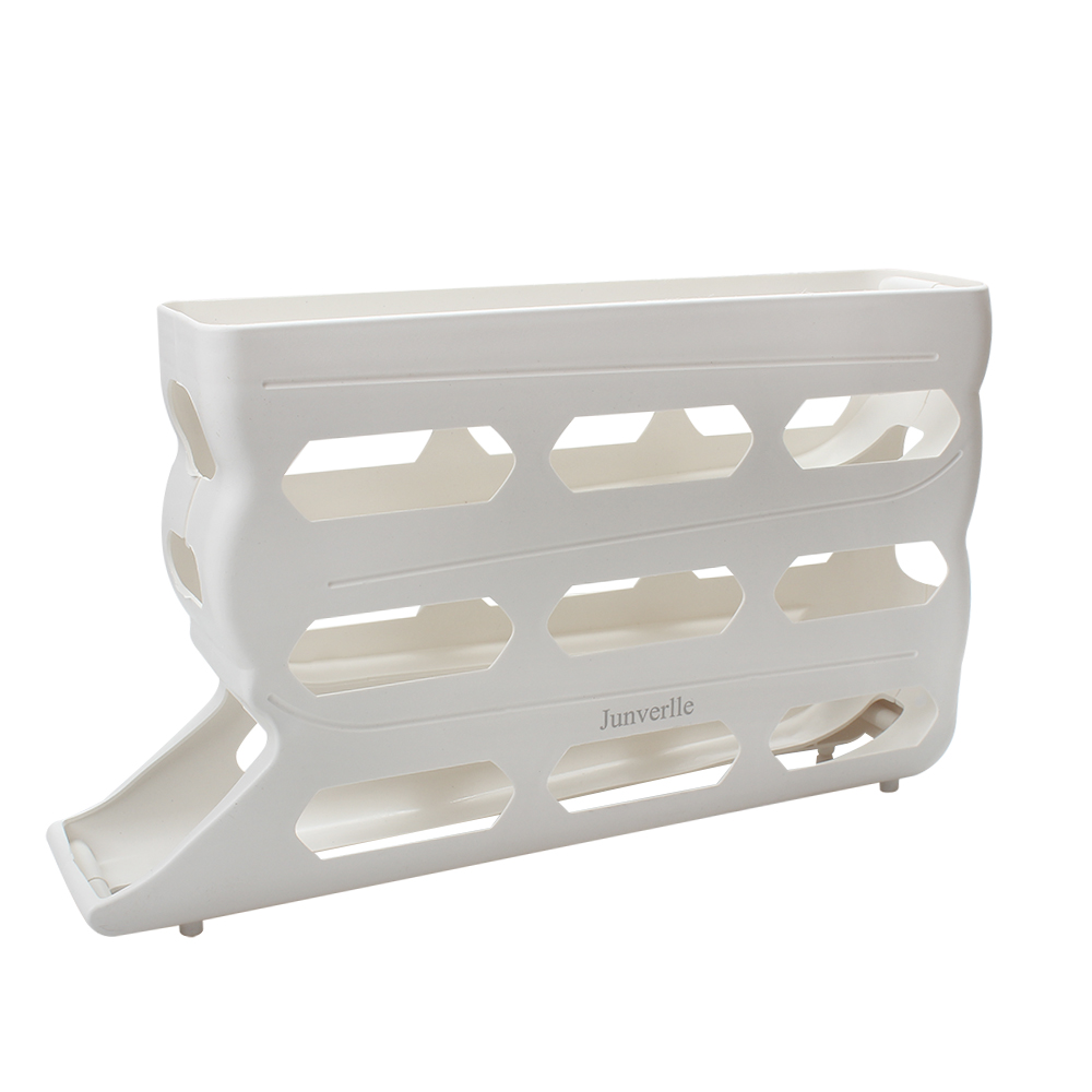 Junverelle Stackable Plastic Egg Dispenser for Refrigerator - Automatic Rolling Egg Storage Holder with Gravity Feed for Domestic Kitchen Use Junverelle Stackable Plastic Egg Dispenser for Refrigerator - Automatic Rolling Egg Storage Holder with Gravity Feed for Domestic Kitchen Use