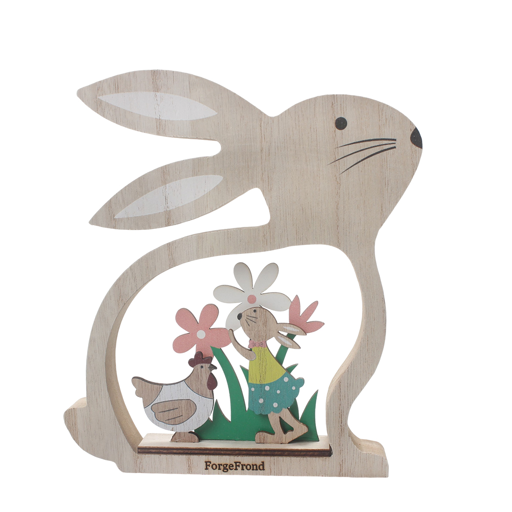 ForgeFrond Easter Bunny Decorations - Works of Art of Wood, Wooden Rabbit Figurine for Home Tabletop, Rustic Easter Gift for Kids & Family, Entryway,Living Room & Office Decor ForgeFrond Easter Bunny Decorations - Works of Art of Wood, Wooden Rabbit Figurine for Home Tabletop, Rustic Easter Gift for Kids & Family, Entryway,Living Room & Office Decor