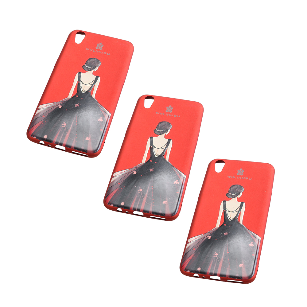WHLIHUSU Smartphone case back pattern model female, minimalist model red phone case.