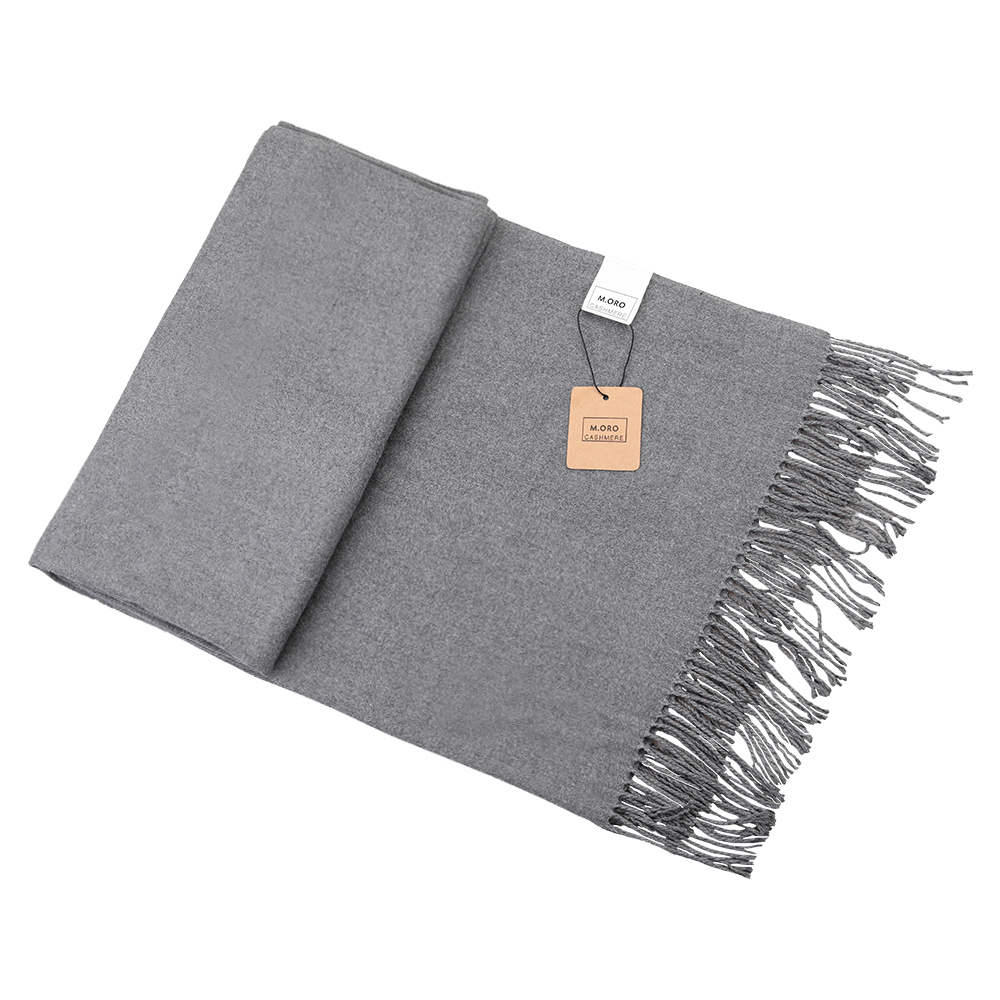 M. ORO CASHMERE Minimalist style versatile solid color scarf tassel men and women with the same paragraph to prevent cold and keep warm.