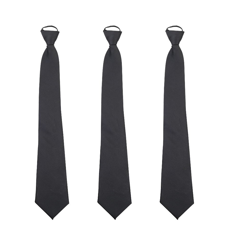 QEPAE Black tie hard zipper model lazy no-tie shirt decorative tie