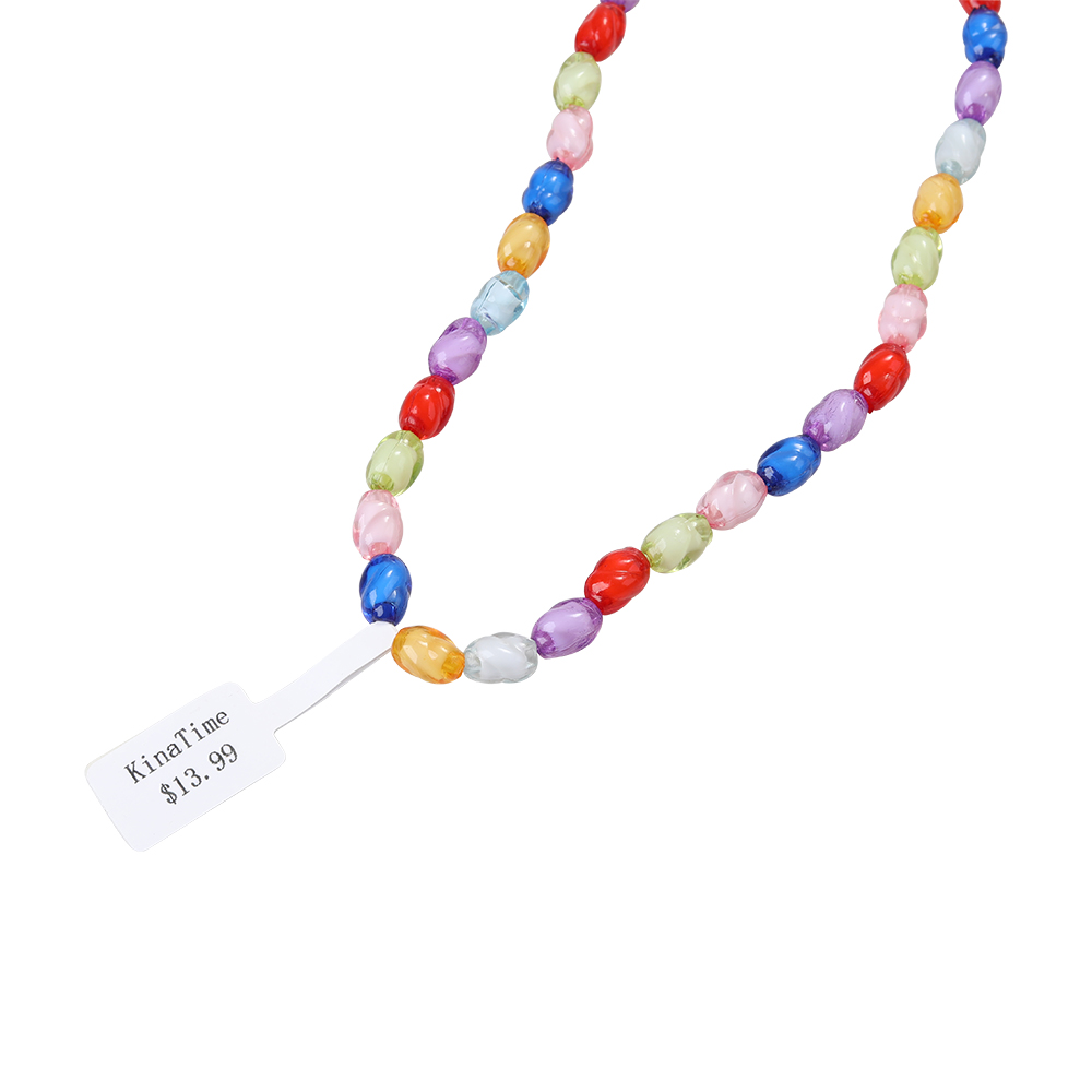 KinaTime Necklaces,Multi-color Faceted Crystal Necklace Women Gemstone Necklace 18"